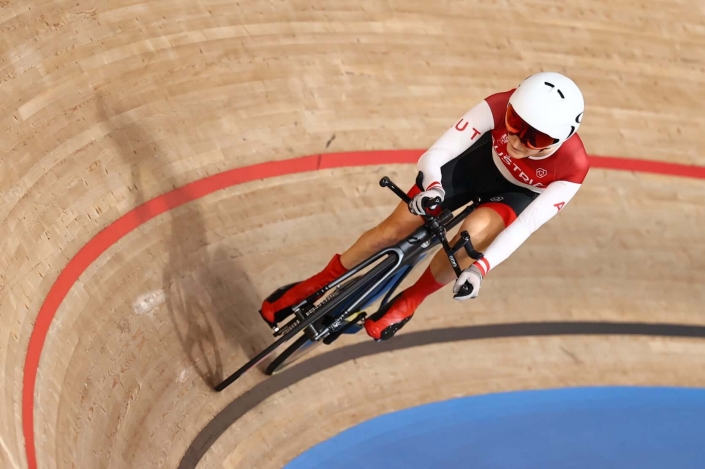 Yvonne Marzinke beim 3000 m Bahnrennen, Paralympics Tokio 2020